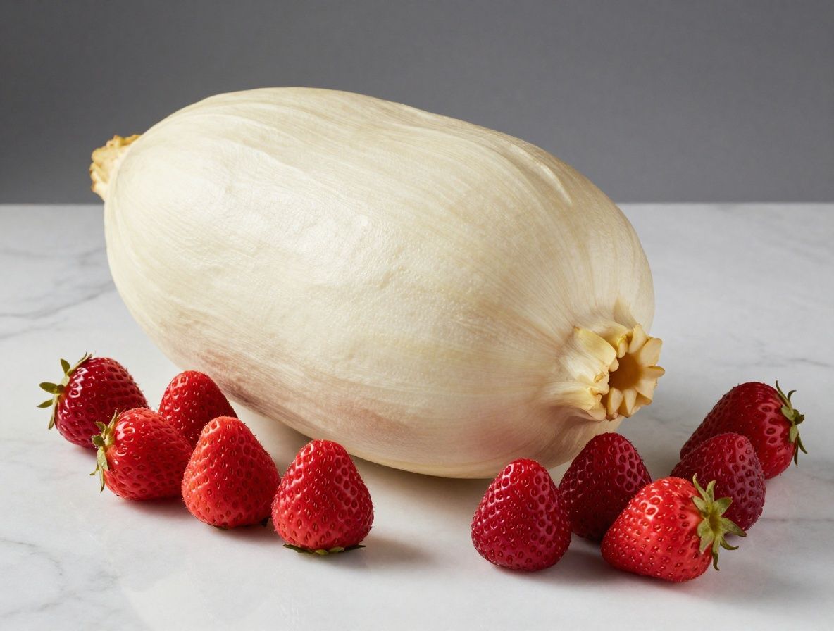 Cuencos de fruta fresca con frutas de temporada como fresas, moras y melocotones sobre una mesa de mármol blanco con luz difusa de estudio